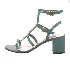 Valentino Garavani Teal Studded Sandals